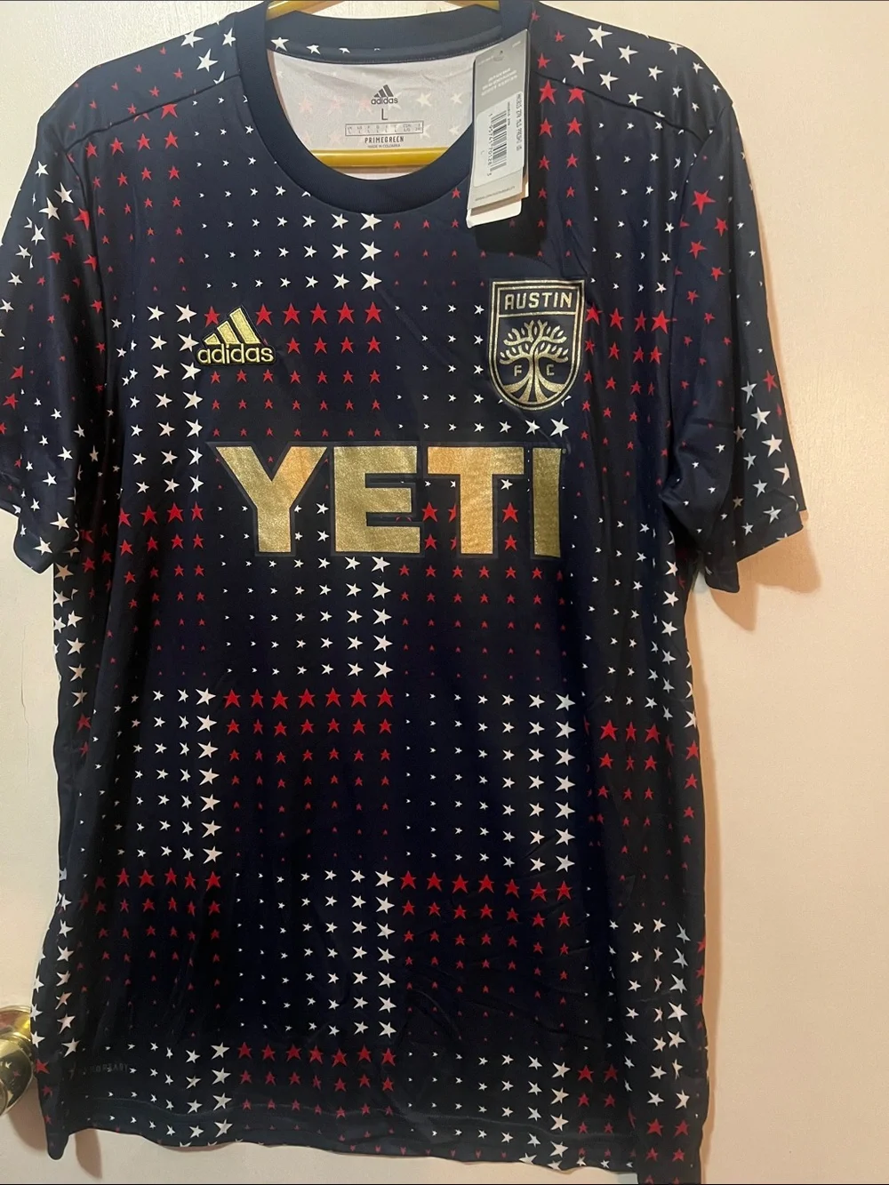 adidas Austin FC Men Navy Jersey with Red & White Stars